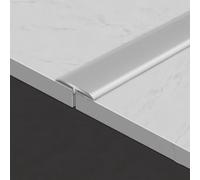 Curved Threshold Transition Strip Flooring Gap Trim Aluminum T-Molding for Bridging Gaps Between Floors Between Wood Floors and Tiles(Silver,24mm L90cm/3ft)