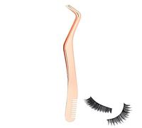 Curved Tweezers for Eyelashes - Stainless Steel Eyelash Extension Tweezers - Eyelash Tweezers for Eyelash Clusters with Comb, Eyelash Extension Tools for Women and Girls Tumotsit