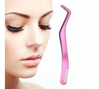 Curved Tweezers for Eyelashes - Stainless Steel Eyelash Extension Tweezers for False Eyelashes - Eyelash Clusters with Comb for False Eyelashes, Eyelash Applicator for Women Tumotsit