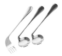 Curved Utensil Set for Elderly - Stainless Steel Angled Spoon and Fork for Self-Feeding, Disabled Auxiliary Eating Aid, Right Hand Use