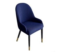 Curved Velvet Dining Chair Protector, Easy Care Fabric for Stain Resistance, for Modern Interiors (navy blue)