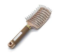 Curved Vented Detangling Brush Curved Hair Brush Detangler Brush Hairbrush for Womens,Mens,Kids Useful for Wet & Dry Hair Styling Detangle Curly Hair Works Great to Smooth and Polish Your Hair(Golden)