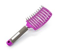 Curved Vented Detangling Brush Curved Hair Brush Detangler Brush Hairbrush for Womens,Mens,Kids Useful for Wet & Dry Hair Styling Detangle Curly Hair Works Great to Smooth and Polish Your Hair(Purple)