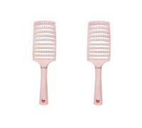 Curved Vented Hair Brush 3 Pcs, Paddle Vented Hair Brush for Faster Blow Drying, Hair Smoothing Massage Comb Brush for Curly Thick Bangs and Styling