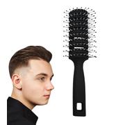 Curved Ventilated Brush - Anti-Static Hair Brush for Men and Women, Ergonomic Handle, Nine Row Rib Comb Design | Hair Comb Massage Detangling Wet Dry Curly Hair Styli