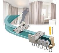 Curved Wall or Ceiling Mount Curtain Rail - Sturdy L/U Shape Room Divider Track with Pulley for Sliding Curtains Ideal for Living Room Bedroom and Shower Areas.