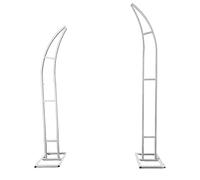 Curved Wedding Arch for Ceremony Elegant Horn Arch Backdrop Stand Flower Balloon Frame with Base for Indoor Outdoor Party Decoration, 2.1m & 2.5m Black
