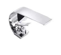 Curved White Kitchen Sink Faucet Creative Waterfall Mixer Tap Hot & Cold Bathroom Lavatory Faucet Stainless Steel Face Wash Basin Tap Modern Design