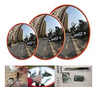 Curved Wide Angle Mirror with 2m Viewing Distance for Traffic - 30cm Weatherproof Convex Design for Eliminating Blind Spots, Preventing Accidents and Injuries