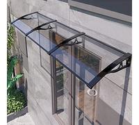Curved Window Awning Outdoor Entrance Canopy Clear Polycarbonate Roof with Aluminum Support Self-Cleaning Quiet Porch Awning (24"x122"/60x310cm)