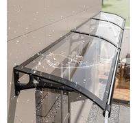 Curved Window Canopy Modern Patio & Balcony Cover Front Door Awning UV & Rain Protection for Outdoor Entry Stylish Exterior Roof Awning (Color: Black)