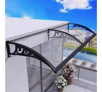 Curved Window Door Canopy,Self Cleaning Polycarbonate Cover,Patio Porch Awning Shelter,Transparent Front Door Canopy Outdoor Awning,Window Rain Shelter Cover,with Black Bracket (100x140cm/39"x55")