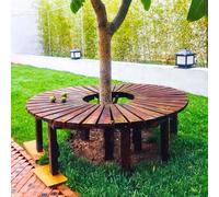 Curved Wooden Outdoor Bench, Half-Round Tree Bench, Weather-Resistant Backless Garden Seating for Patio, Lawn & Terrace - Perfect for Relaxation & Decoration