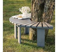 Curved Wrap Around Tree BenchSolid Wood Backless Outdoor Seating Half Round FanSd Slatted Design for Par Gardens Patios and Yards (Gray)