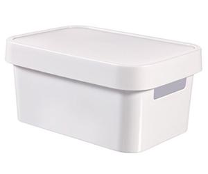 Curver 04746-N23-00 Mit Deckel "Infinity" Storage Box, White, 26.8 x 18.6 x 12.4 cm