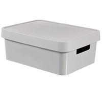 Curver 04752-099-00 Infinity Plastic Storage Box with Lid 36.3 x 27 x 22.2 cm 11 L Light Grey