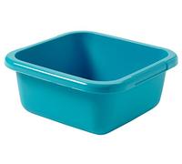 CURVER 10L Square Basin - Large Plastic Bowl for Household and Kitchen - Suitable for Foot Baths and Pedicures - Practical and Stackable Washing Bin - For Laundry, Dishwashing Vegetables - Turquoise