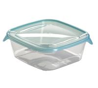 Curver 180507 Fresh’N Go Airtight Square Storage Box Transparent/Blue Polypropylene, Transparent/Bleu, 0,8L