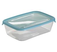 Curver 180690 Fresh’N Go Airtight Rectangular Polypropylene Storage Container - Transparent/Blue, Transparent/Bleu, 2L