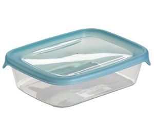 Curver 180690 Fresh’N Go Airtight Rectangular Polypropylene Storage Container - Transparent/Blue, Transparent/Bleu, 0,5L