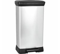 Curver 187177 Rectangular Pedal Bin, 39 x 29 x 73 cm, Polypropylene, Metal Look, 50 L, Metal, 50L