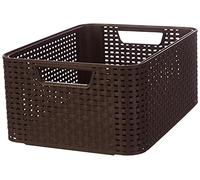 Basket Rattan Design Storage Multipurpose 18L Comfortable Handles Brown Durable