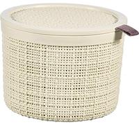 Curver 2L Round Burlap with Lid Beige 100% Recycled, Jute