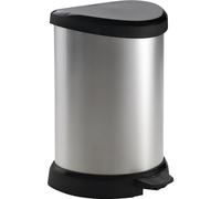 (15L) Curver Pedal Bin Deco D-Shape Silver Trash Waste Container Rubbish Bin 15/40L