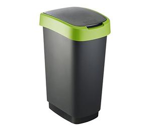 Curver 2045036 Flip Bin 10 L Plastic Silver/Green