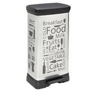 Curver 205873 Rectangular Decorative Kitchen Pedal Bin Polypropylene Silver (39 x 29 x 73 cm)