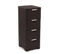 Curver | Storage Tower Rattan Look 4x14L, Chocolate, Style, 33x37.5x79cm