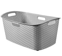 Curver 223391 Aspect Rattan My Style Rectangular Basket 50 L Polypropylene Silver 60 x 39 x 27.8 cm