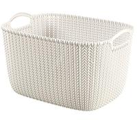Curver 226379 Knit Offwhite 38.5 x 28.5 x 23.5 cm 19 Litre Plastic Rectangular Storage Basket