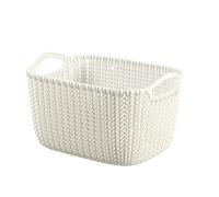 CURVER 226391Â Rectangular Knit-Effect Storage Basket, Plastic, Off-White, 29Â x 21.7Â x 17.2Â cm, 8Â L