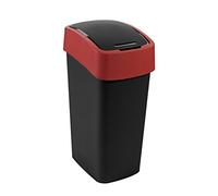 Curver 229413 Plastic Flip Bin, Black/Red, 29.4 x 37.6 x 65.3 cm, 50 L