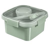 Curver 249947 Smart Eco Line Recirculated Storage Box 1.1 L Square with Cutlery, Plastic, Green