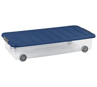 Curver 35 Litre Scotti Storage Box, Transparent/Blue, 77.5 x 37.5 x 14.5 cm