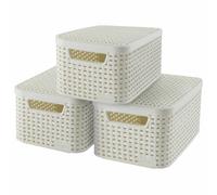 Curver 3x Style Storage Box with Lid Size S White Container Case Organiser