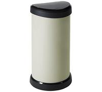 CURVER 40 Litre Metal Effect One Touch Deco Bin, Ivory