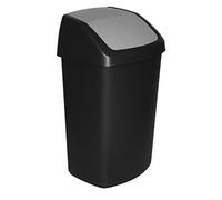 Curver 50 Litre "Swing-Top" Garbage Can, Black/Grey, 40.6 x 34 x 66.8 cm
