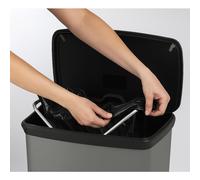 CURVER 50L Kitchen Pedal Deco Bin 50 Litres Matt Silver Waste Disposal for