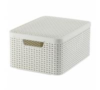Storage Basket Curver Universal Lid Cream Rattan Style M 205848