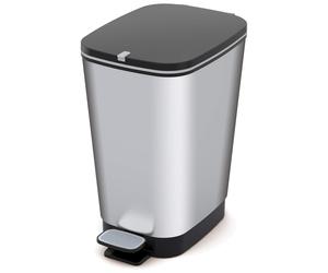 Curver Chic Kis metallic 30 liter pedal trash can with rubber gasket