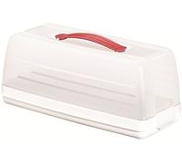 Curver Curver-175247-Rectangular Cake Tin-Transparent/White, Multicolour