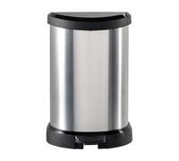 Curver Deco 20L Pedal Bin Black/silver (44.8Cm X 26.8Cm X 30.3Cm)