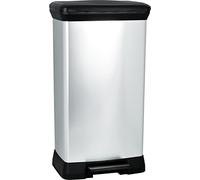 CURVER DECOBIN Waste Bin, Plastic, Silver Metallic