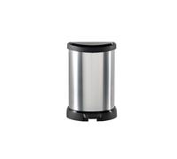 Curver Metal Effect Waste Food Bin, Silver, 20 Litre