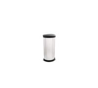 Curver Deco One Touch Metal-Effect Bin, 40L, Silver - 244/7386 - Fingerprint-Resistant Resin