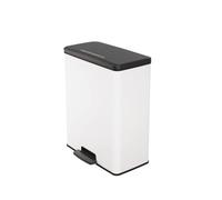 Curver Deco Rectangular Bin 65L, White, for Kitchen, Laundry Room, Garage, 486 x 284 x 615 mm, 100% Recycled PP (Previous Version)