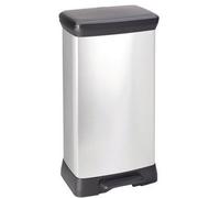 Curver Decobin Silver & Black Pedal Bin 50L